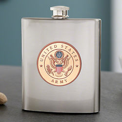 Personalized Military Crest Stainless Steel Flask