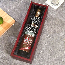 Fortescue Engraved Wooden Wine Bottle Box