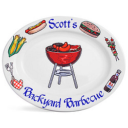 Personalized 13' Red BBQ Platter