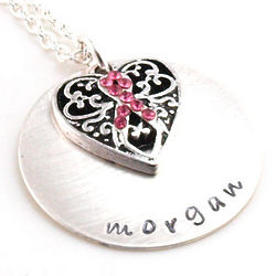 Breast Cancer Awareness Personalized Necklace or Keychain