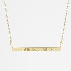 Personalized Anniversary Sentiment Bar Necklace