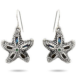 Sterling Silver Shell Starfish Earrings