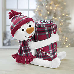 Personalized Snowman Blanket Hugger