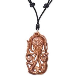 Bali Octopus Bone Pendant Necklace