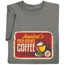 Personalized Fresh Brewed Coffee Retro T-Shirt