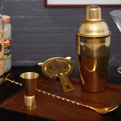 Ridgemont Engravable Gold Bar Tool Set with Cocktail Shaker