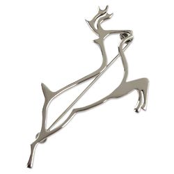Deer Protector Sterling Silver Brooch Pin