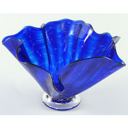 Cobalt Aquatic Handblown Glass Votive