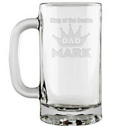King of the Castle Personalized Beer Mug for Dad