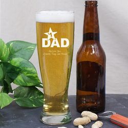 #1 Dad Father's Day Beer Glass