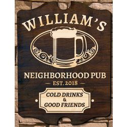 Good Friends Gathered Personalized Bar Sign