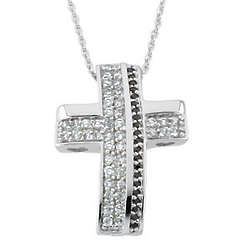 Beauty from Ashes CZ Sterling Silver Cross Necklace
