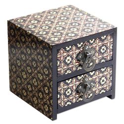 Floral Legacy Wood Batik Jewelry Box