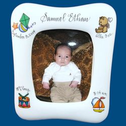 Personalized Hand Painted Porcelain Baby Picture Frame