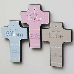 God Bless Baby Personalized Wall Cross