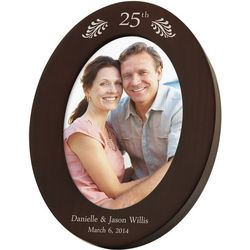 25th Anniversary Personalized 5x7 Walnut Oval Frame
