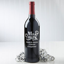 Mr. & Mrs. Personalized Wine Bottle
