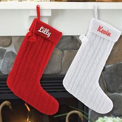 Personalized Cable Knit Christmas Stocking