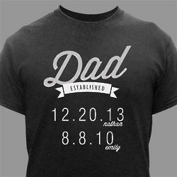 Personalized Dad Established Date T-Shirt