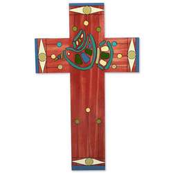 Pinewood Dove of Peace Wooden Cross