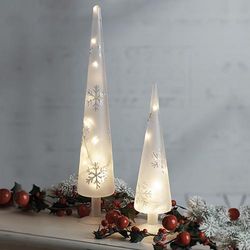 Glass LED Snowflake Tree Decoration