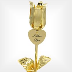24 Karat Gold Tulip with I Love You Heart
