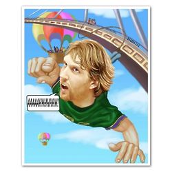 Bungee Jumping Personalized Caricature Art Print