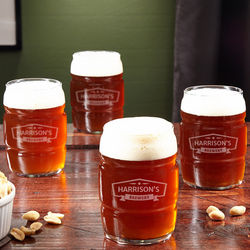 4 Personalized Rolling Barrel Beer Glasses