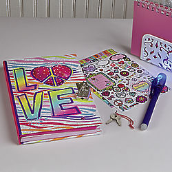 Light-Up Diary with Pen and Stickers