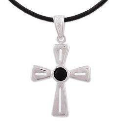 Radiant Cross Sterling Silver Pendant Necklace