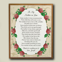 To My Mother In Law Personalized Printed Plaque - FindGift.com