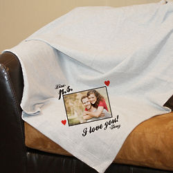 Personalized P.S. I Love You Photo Fleece Blanket