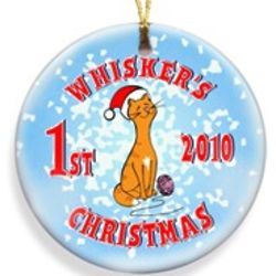 Kitty Merry Christmas Personalized Ornament