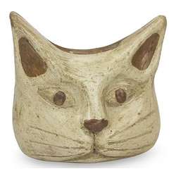Ceramic Owl Cat Incense Holder