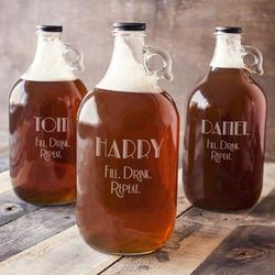 Personalized Fill. Drink. Repeat. Craft Beer Growler