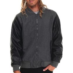 Men's Zip Varsity Faux Leather Jacket