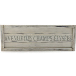 Antiqued Champs-Elysees Wood Sign