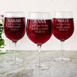 Personalized Will You Be My Maid of Honor? Extra Large Wine Glass