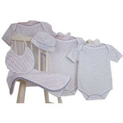Layette Set with Blue Dots