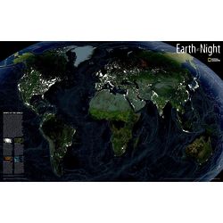 Earth at Night Wall Map