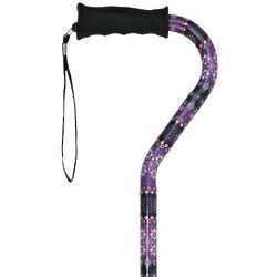 Pretty Purple Adjustable Offset Walking Cane with Gel Grip
