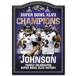Personalized Baltimore Ravens Super Bowl Tribute Plaque