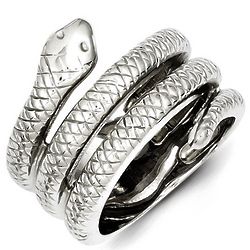 Sterling Silver Coiled Snake Ring