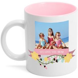 Mom's Pink Personalized Photo Mug