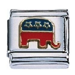 Republican Elephant Charm for Zoppini Bracelet