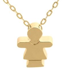14k Gold Girl Pendant and Necklace on Adjustable Chain