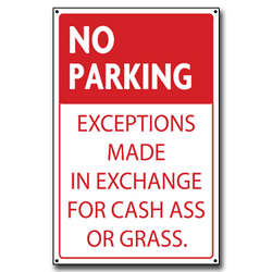 No Parking Wooden Sign