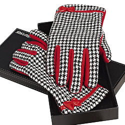 Women's Grandway Houndstooth Driving Gloves