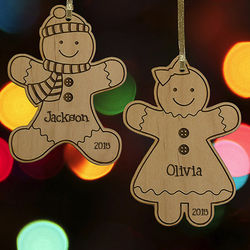 Personalized Gingerbread Wooden Ornament