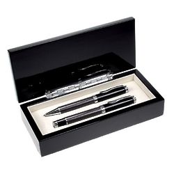 Personalized Carbon Fiber Finish Executive Double Pen Set